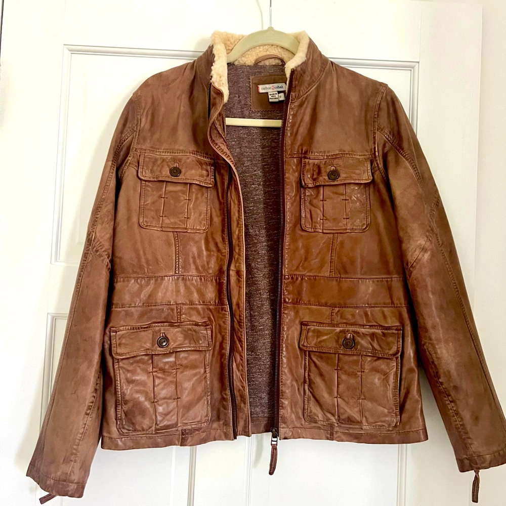 Never worn women’s genuine leather jacket from Carbon 2 Cobalt size Small